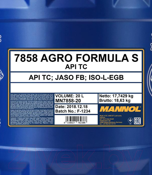 Изображение товара Моторное масло Mannol Agro / MN7858-20 (20л)