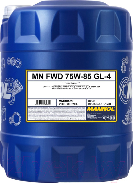 Изображение товара Трансмиссионное масло Mannol FWD 75W85 GL-4 / MN8101-20 (20л)