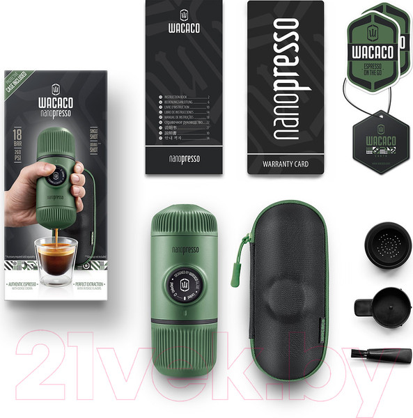 Изображение товара Кофеварка эспрессо Wacaco Nanopresso Elements Moss Green
