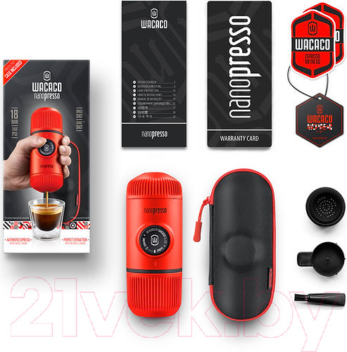Изображение товара Кофеварка эспрессо Wacaco Nanopresso Elements Lava Red