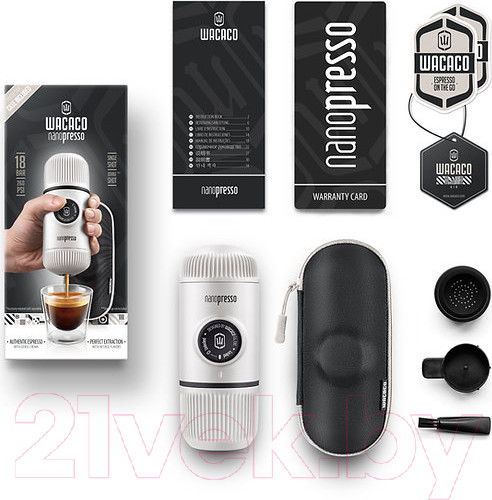 Изображение товара Кофеварка эспрессо Wacaco Nanopresso Elements Chill White