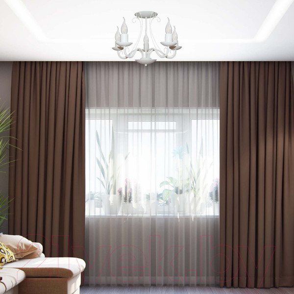 Изображение товара Люстра Элетех Классик 151 НПБ 01-5х60-141 / 1005404788 (белый муар)