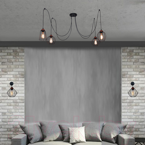 Изображение товара Люстра Элетех Конти 242 НСБ 01-4х60-110 Е27 / 1005405028 (черный муар/медь)