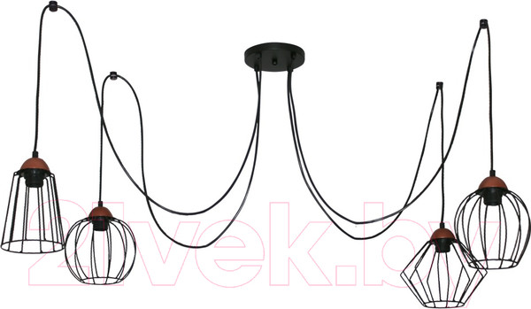 Изображение товара Люстра Элетех Конти 242 НСБ 01-4х60-110 Е27 / 1005405028 (черный муар/медь)