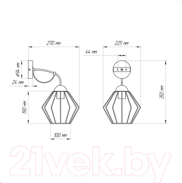 Изображение товара Бра Элетех Конти 511 НББ 01-60-165 Е27 / 1005405031 (черный муар/медь)