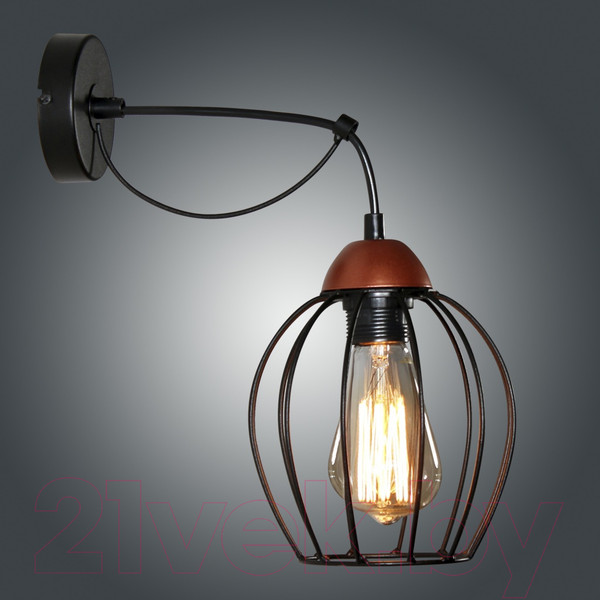 Изображение товара Бра Элетех Конти 511 НББ 01-60-165 Е27 / 1005405029 (черный муар/медь)