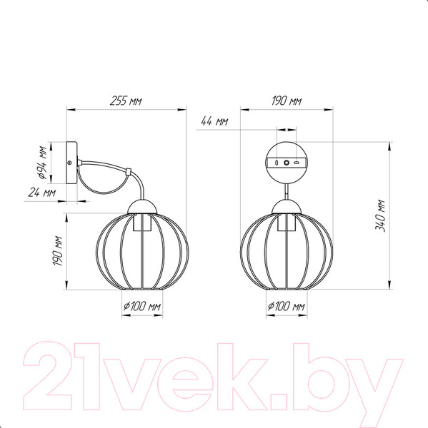 Изображение товара Бра Элетех Конти 511 НББ 01-60-165 Е27 / 1005405032 (черный муар/медь)