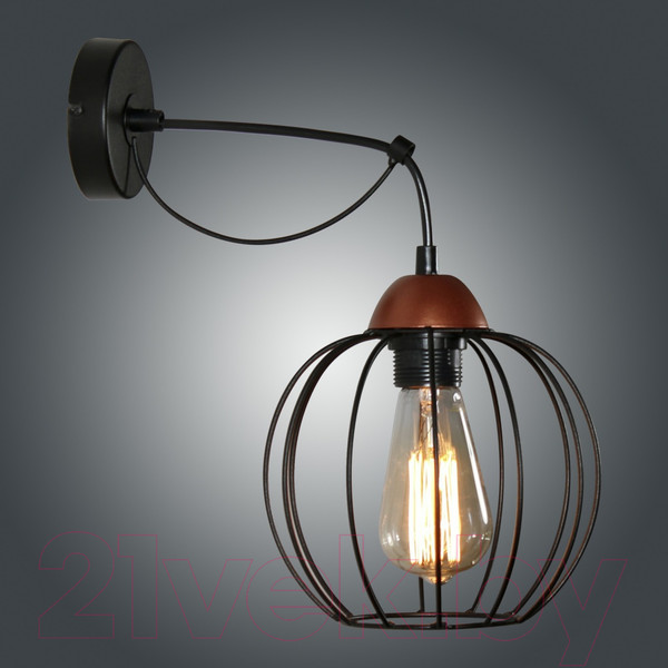 Изображение товара Бра Элетех Конти 511 НББ 01-60-165 Е27 / 1005405032 (черный муар/медь)