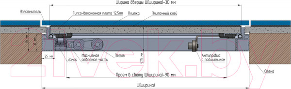 Изображение товара Люк под плитку Alkraft Архитектор 600x600