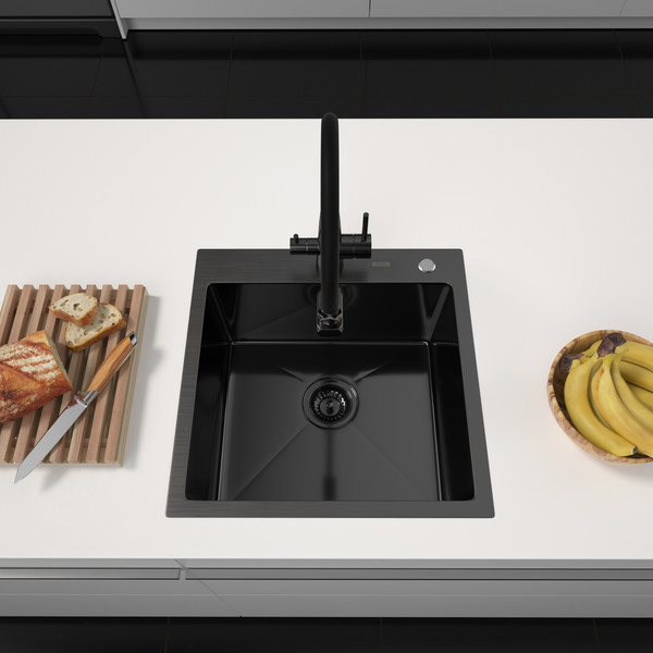 Изображение товара Мойка кухонная Arfeka Eco AR PVD Nano 50x50 (черный)