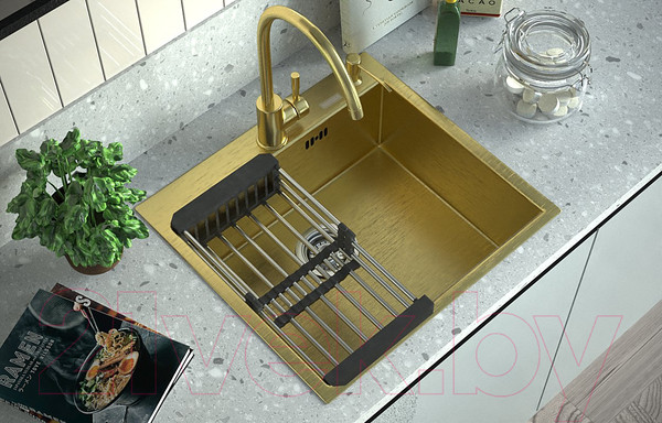 Изображение товара Мойка кухонная Arfeka Eco AR PVD Nano 50x50 (золото)