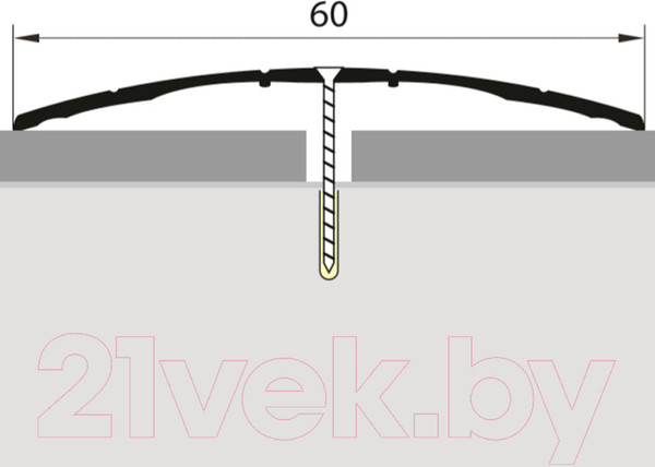 Изображение товара Порог Русский Профиль Анодированный 60мм 0.9м (серебро матовое)