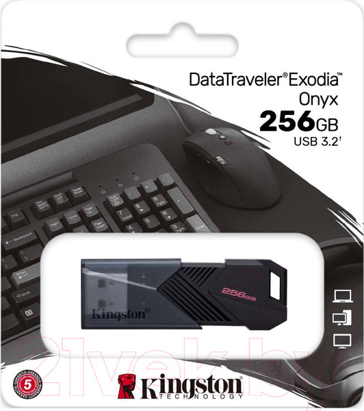 Изображение товара USB flash накопитель Kingston DataTraveler Exodia Onyx 256GB (DTXON/256GB) (черный)