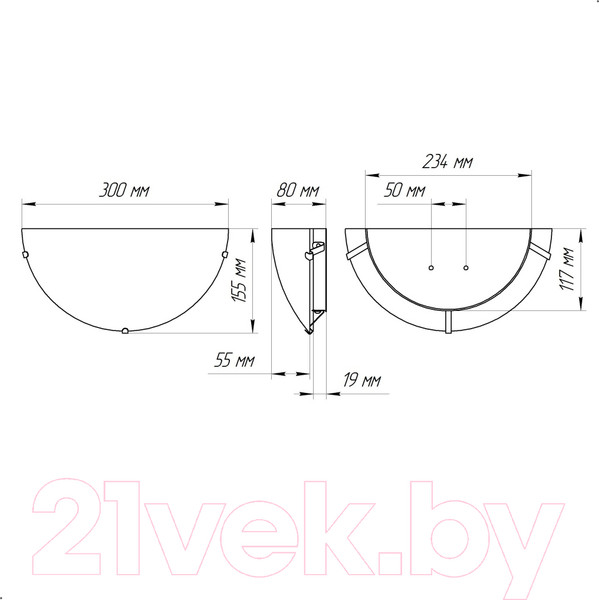 Изображение товара Бра Элетех Морокко 300/2 НББ 21-60 М19 / 1005206073 (матовый белый/металлик)