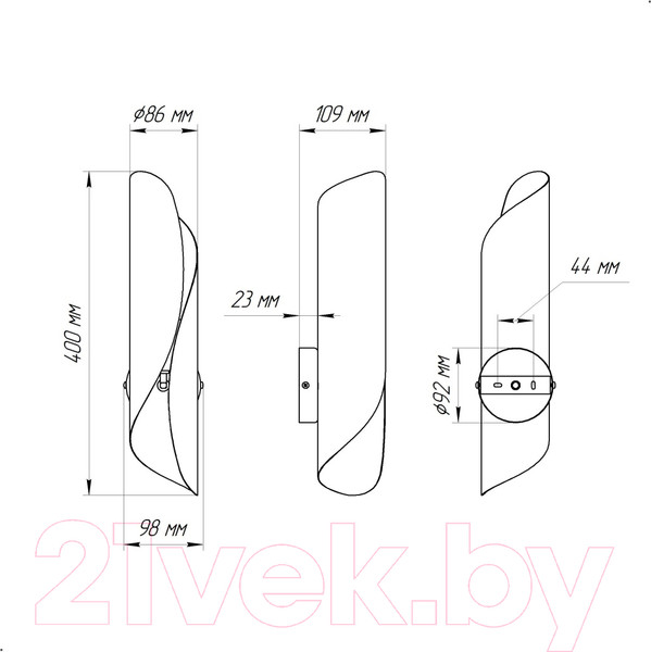 Изображение товара Бра Элетех Маэстро 2 512 НББ 01-60-155 Е27 / 1005404634 (белый/золото)