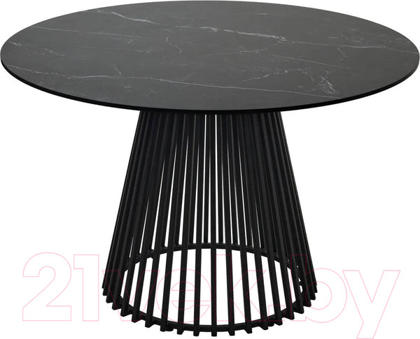 Изображение товара Обеденный стол M-City Terni 120 Matt / 614M04921 (черный мрамор матовый/черный)