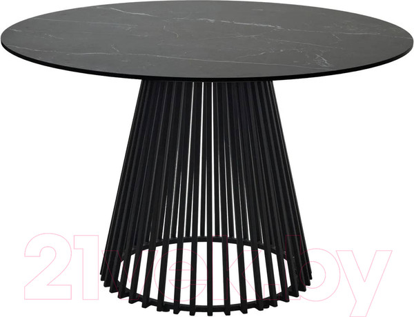 Изображение товара Обеденный стол M-City Terni 120 Matt / 614M04921 (черный мрамор матовый/черный)