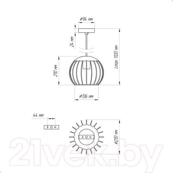 Изображение товара Потолочный светильник Элетех Рио 211 НСБ 01-60-151 Е27 / 1005404572 (хром)