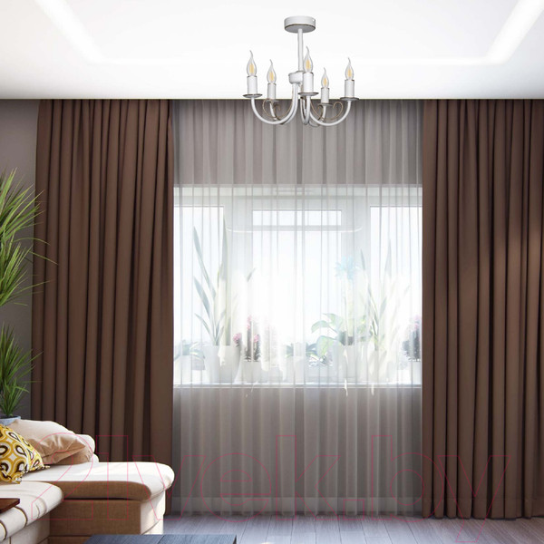 Изображение товара Люстра Элетех Рустика 253 НСБ 01-5х60-123 Е14 / 1005404245 (белый патина)