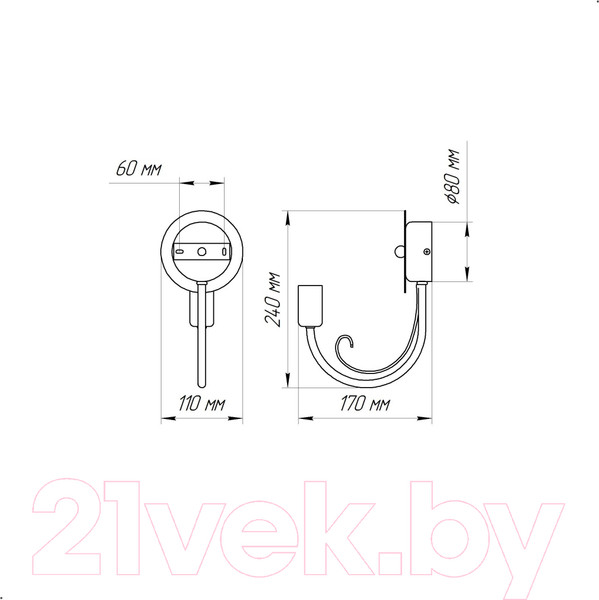Изображение товара Бра Элетех Рустика 511 НББ 01-60-136 / 1005404141 (белый)