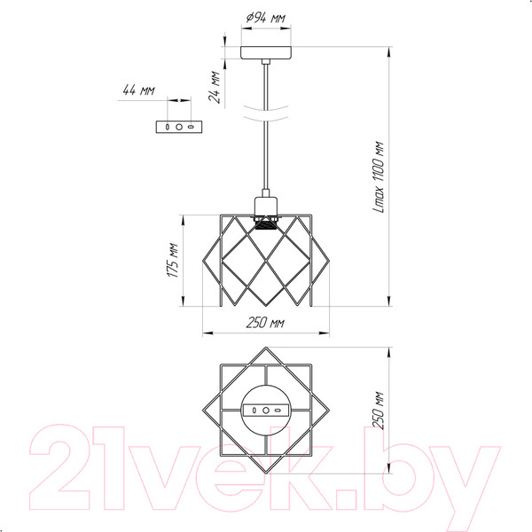Изображение товара Потолочный светильник Элетех Сигма 211 НСБ 01-60-161 Е27 / 1005404790 (черный муар)