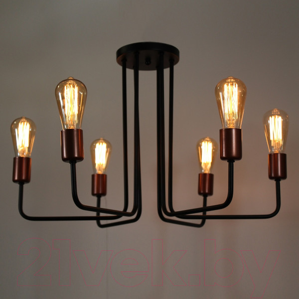 Изображение товара Люстра Элетех Сити 161 НПБ 01-6х60-113 Е27 / 1005404569 (черный медь)