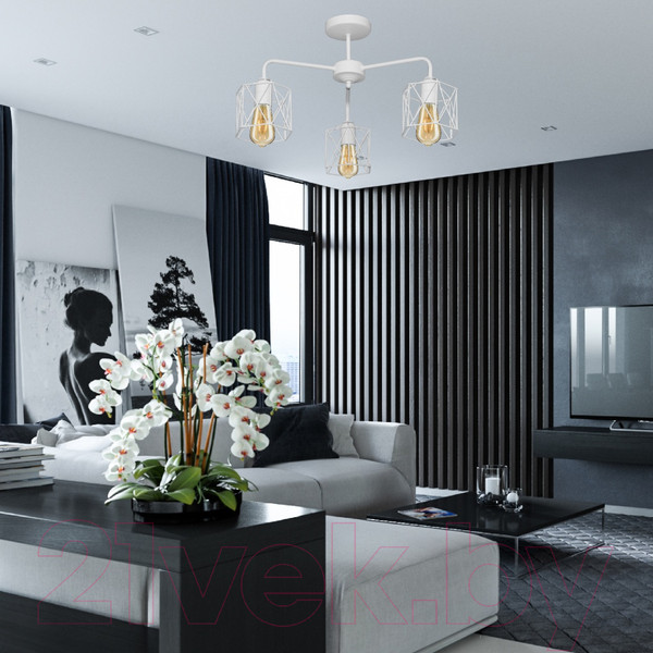 Изображение товара Люстра Элетех Стелла 131 НПБ 01-3х60-202 Е27 / 1005404671 (белый муар)