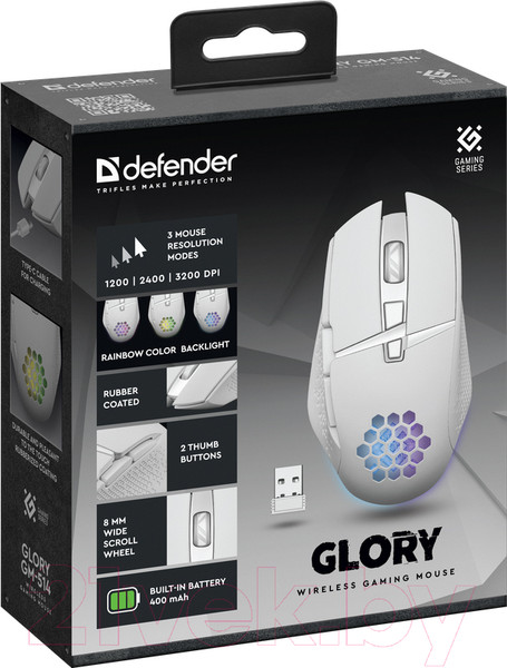 Изображение товара Мышь Defender Glory GM-514 / 52513 (белый)