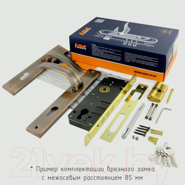 Изображение товара Замок врезной Нора-М N106-85 M / 16189 (хром)