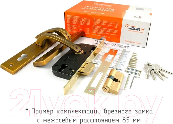 Изображение товара Замок врезной Нора-М N108-85 M / 17105 (хром)