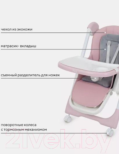 Изображение товара Стульчик для кормления Rant Basic Mango / RH304 (Pink)