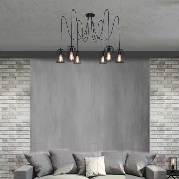 Изображение товара Люстра Элетех Танго 161 НСБ 01-6х60-104 Е27 / 1005405019 (черный муар)