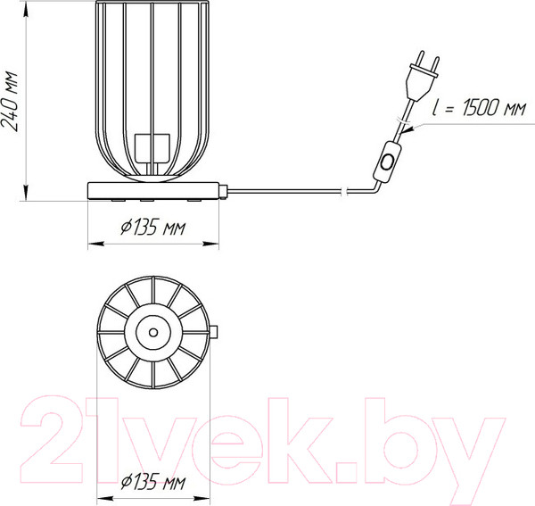 Изображение товара Прикроватная лампа Элетех Танго ННБ 63-60-008 / 1005405020 (черный муар)