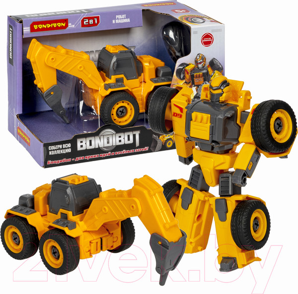 Изображение товара Игрушка-конструктор Bondibon Экскаватор с буром-робот / ВВ5975