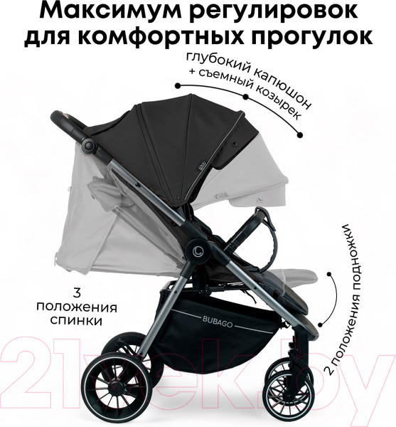 Изображение товара Детская прогулочная коляска Bubago Cruz V2 / BG 0122 (черный)