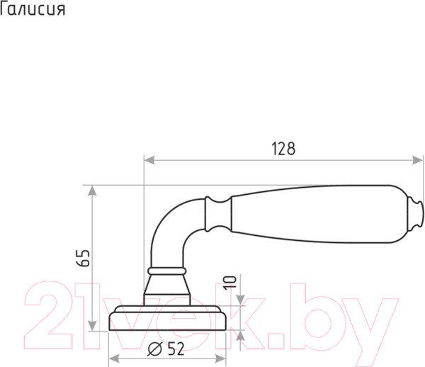 Изображение товара Ручка дверная Нора-М Галисия J (белый фарфор/застаренное серебро)