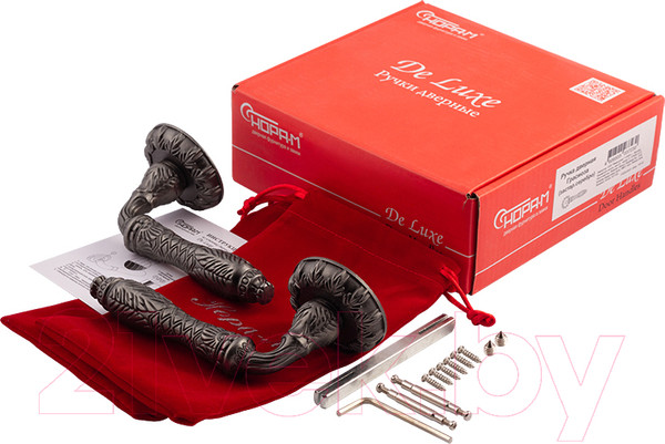 Изображение товара Ручка дверная Нора-М Грасиоза (застаренное серебро)