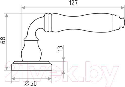 Изображение товара Ручка дверная Нора-М Грасиоза (застаренное серебро)