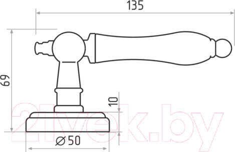 Изображение товара Ручка дверная Нора-М Каталония J (белый фарфор/застаренное серебро)
