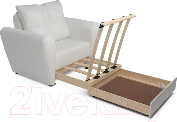 Изображение товара Кресло-кровать Mebel-Ars Квартет (экокожа белый)