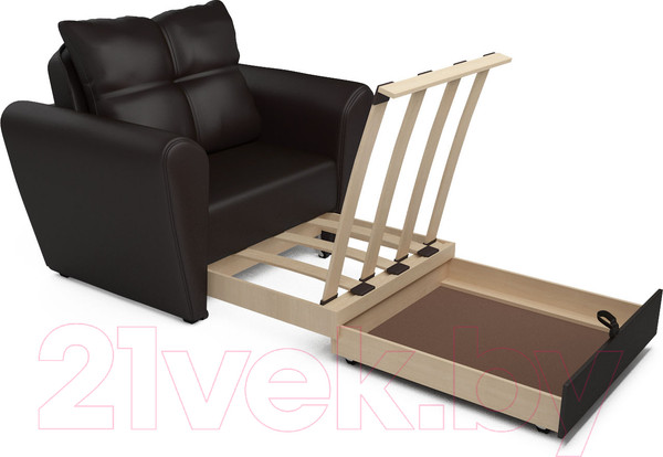 Изображение товара Кресло-кровать Mebel-Ars Квартет (экокожа шоколад)