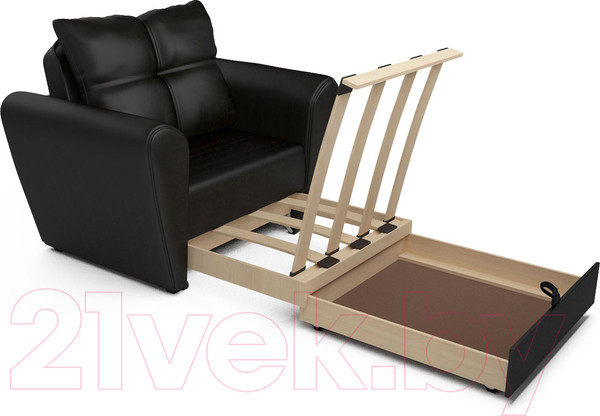Изображение товара Кресло-кровать Mebel-Ars Квартет (экокожа черный)