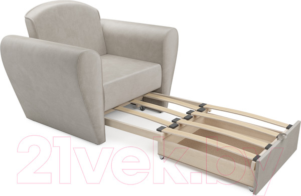 Изображение товара Кресло-кровать Mebel-Ars Квартет (бархат бежевый Star Velvet 6 Light Beige)