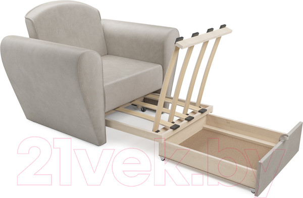 Изображение товара Кресло-кровать Mebel-Ars Квартет (бархат бежевый Star Velvet 6 Light Beige)