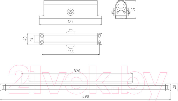 Изображение товара Доводчик с каналом скольжения Нора-М Isparus Slider 430 (серый)