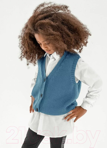 Изображение товара Жилет детский Amarobaby Knit Mild / AB-OD21-KNITM10/19-122 (голубой, р. 122)