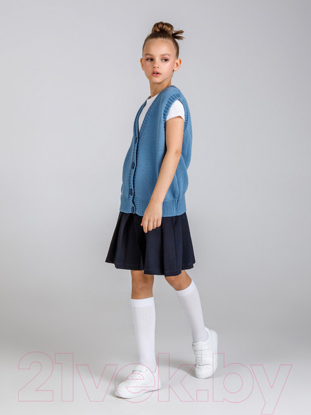 Изображение товара Жилет детский Amarobaby Knit Mild / AB-OD21-KNITM10/19-122 (голубой, р. 122)