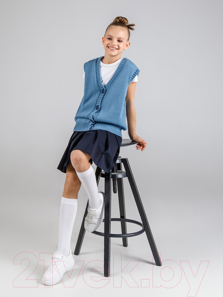 Изображение товара Жилет детский Amarobaby Knit Mild / AB-OD21-KNITM10/19-122 (голубой, р. 122)