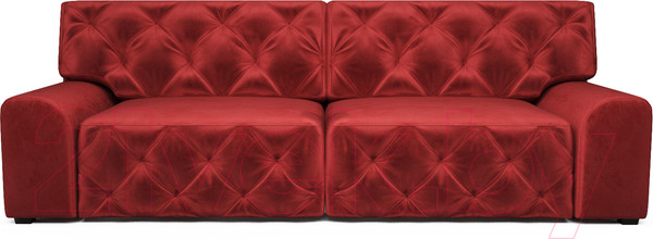 Изображение товара Диван Mebel-Ars Милан (бархат красный/Star Velvet 3 Gark Red)