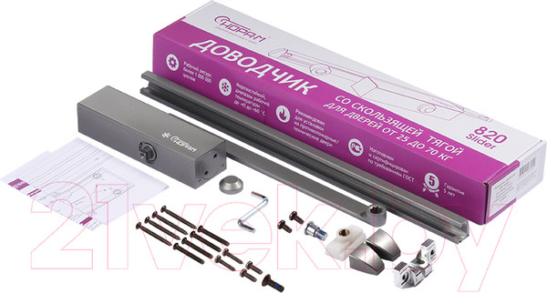 Изображение товара Доводчик с каналом скольжения Нора-М 820 Slider (графит)